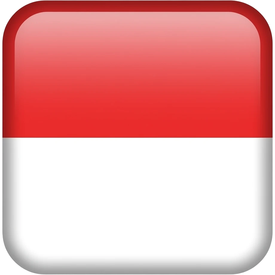 "Rectangular flag 2:3. Top two thirds red, bottom third white. No symbols, no text." emoji