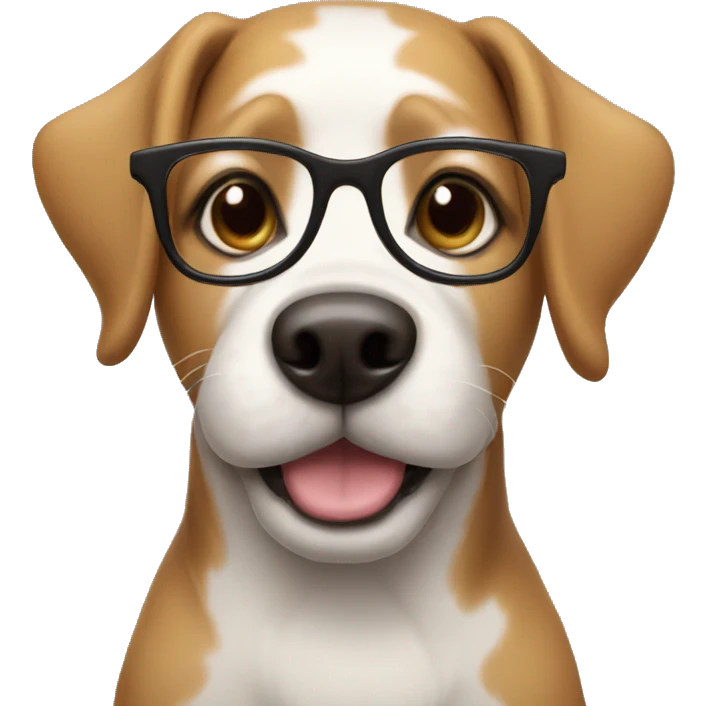 Dog with glasses emoji