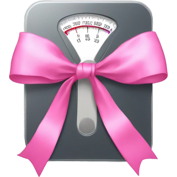 Body weight scale with a pink bow  emoji