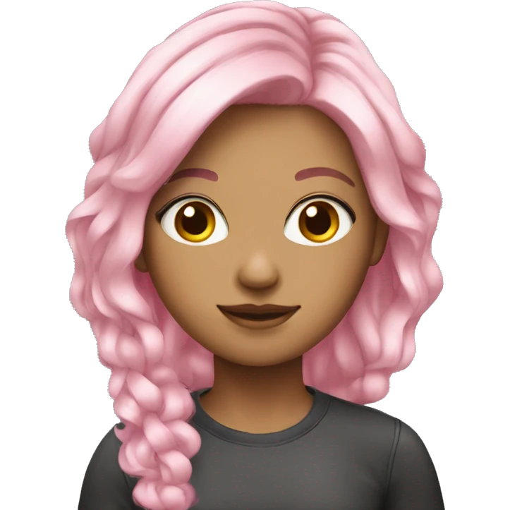 Blonde girl with pink highlights in her hair emoji