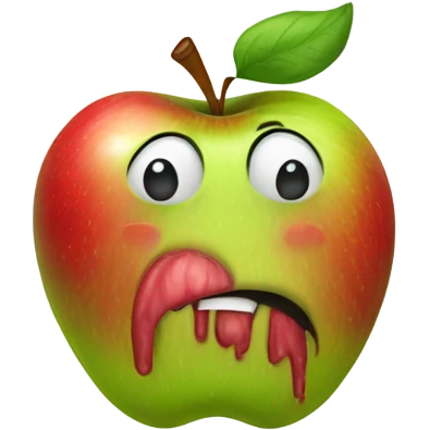 sad apple vomit emoji