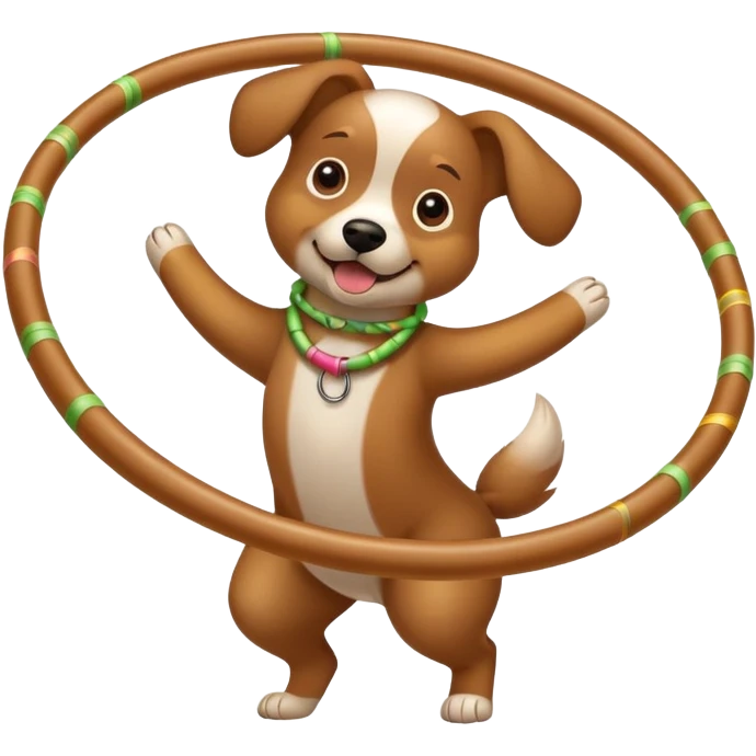 Dog hula hooping emoji