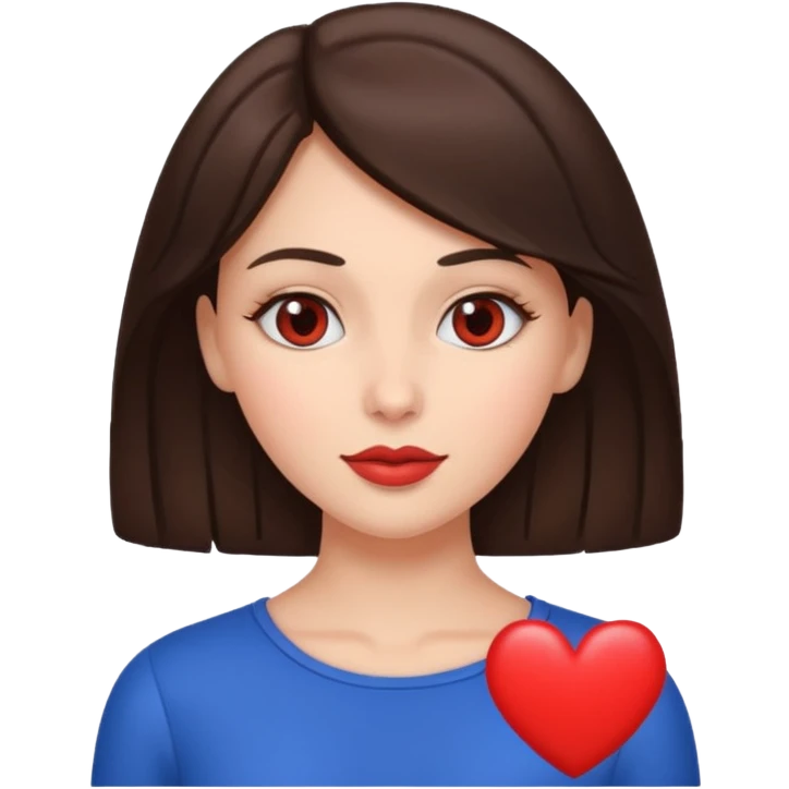 Brunette woman with heart eyes emoji