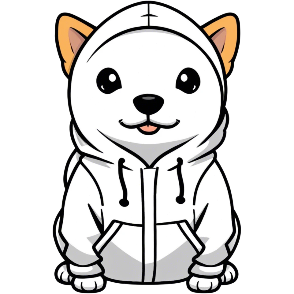 Dog wearing a hoodie emoji