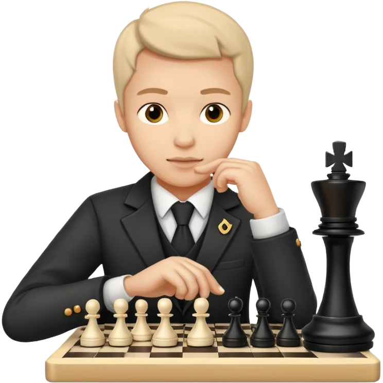 Player with chess clock, Chess club. emoji