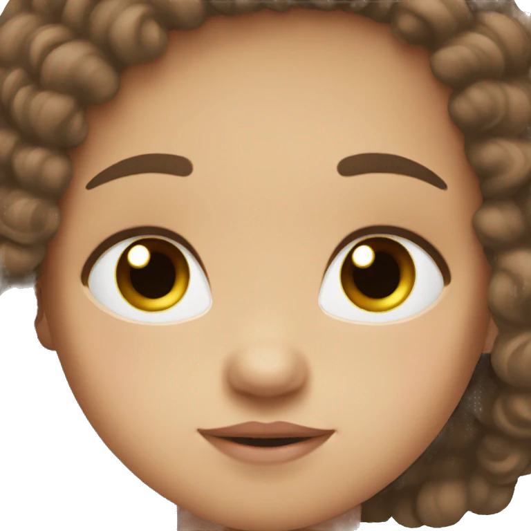 White baby brown hair brown eyes  emoji