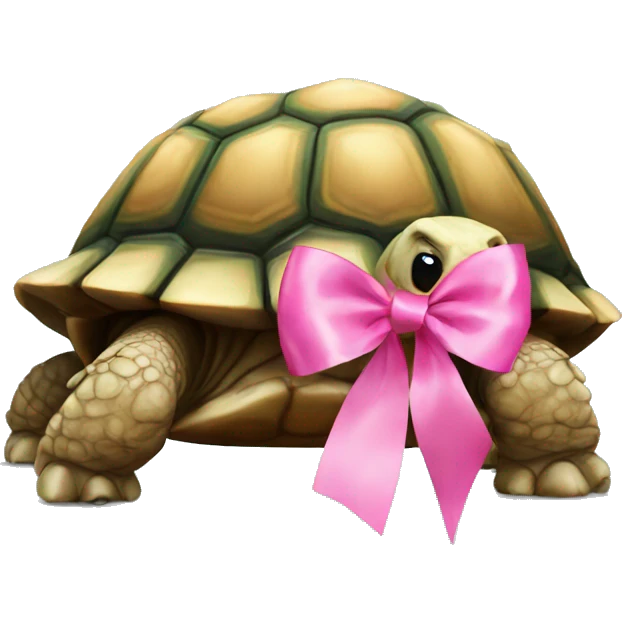 tortoise with pink ribbon emoji