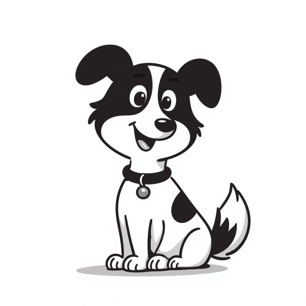 Border collie dog with only one black ear emoji