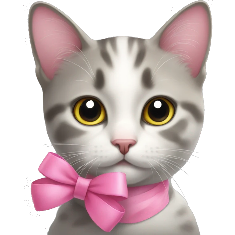 Cat with pink bow  emoji