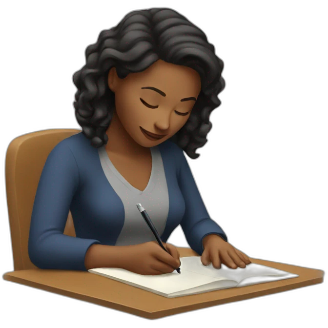 woman writing emoji