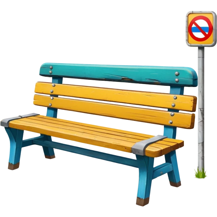 Bus stop bench + poster emoji
