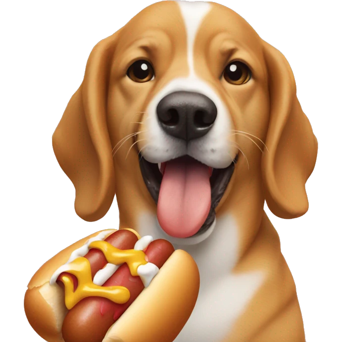 A dog eat hot dog emoji