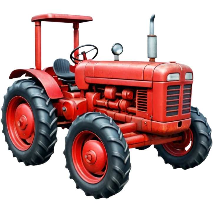 červeny traktor emoji