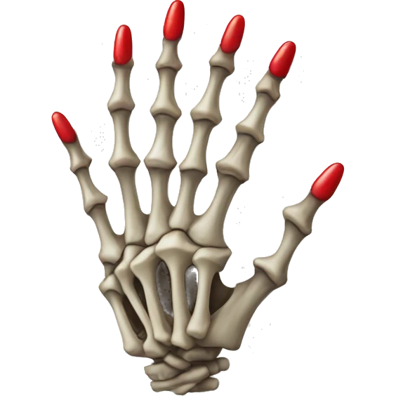 skeleton hand with red long pointy nails emoji