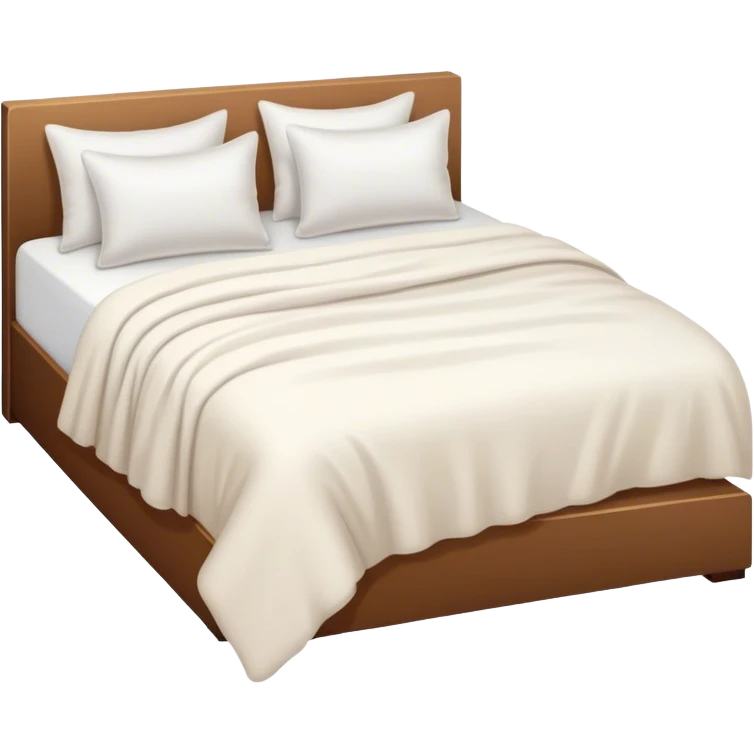 White bed with pillows and blankets, cozy vibe emoji