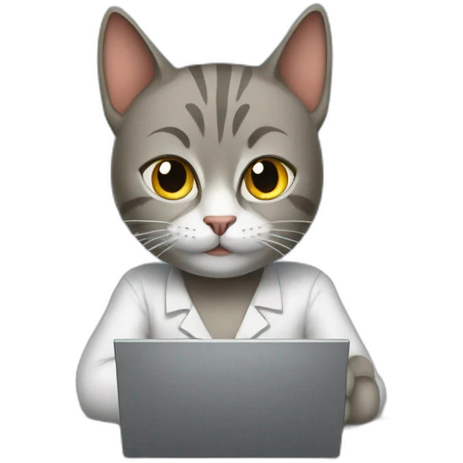 The cat is the computer guy emoji