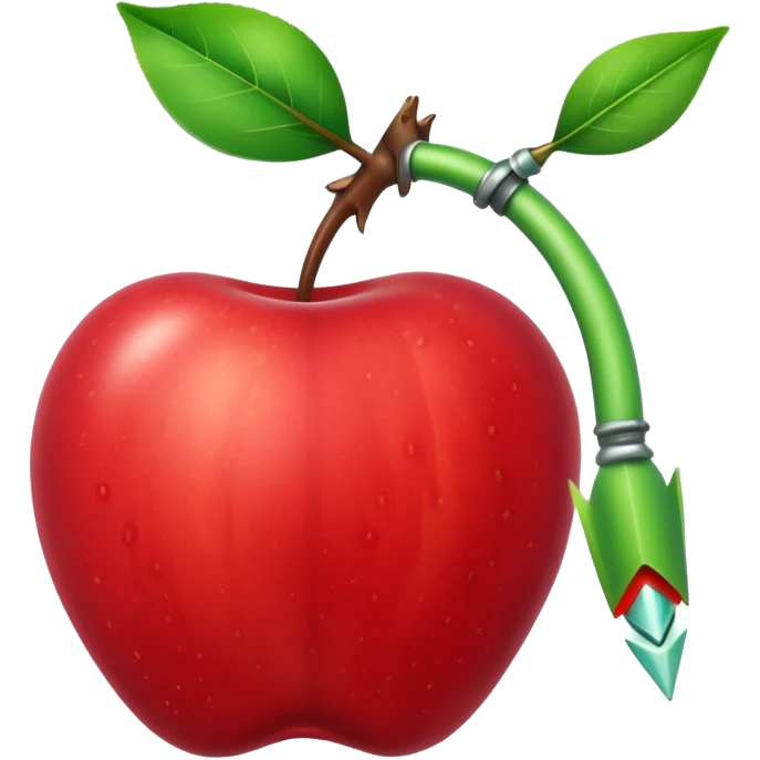 arrow, apple, and worm emoji