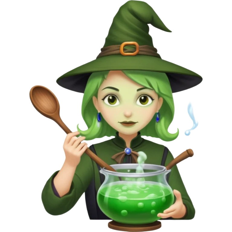 green witch cooking potion emoji