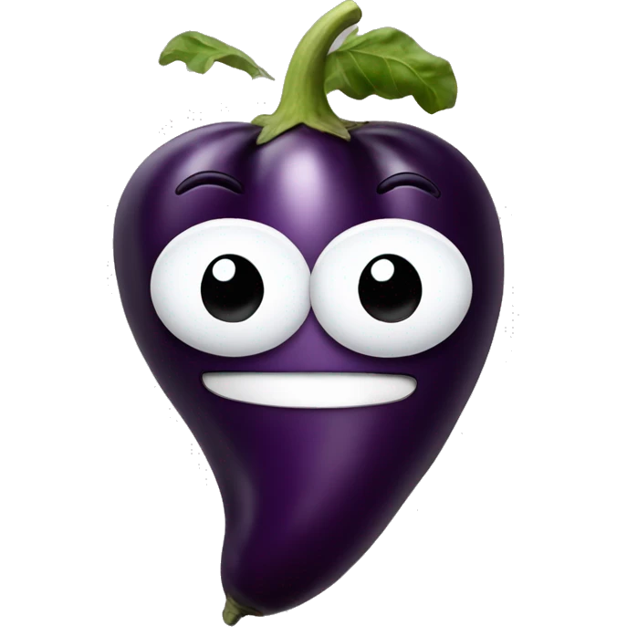 smiley mangeant une aubergine emoji