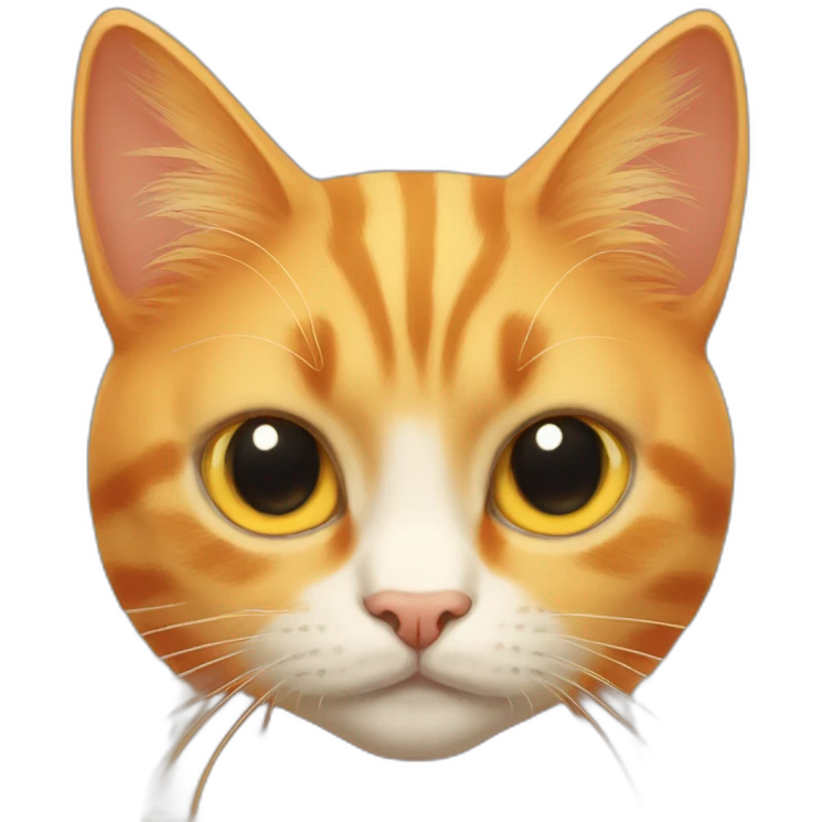 orange cat face cute yellow eyes emoji