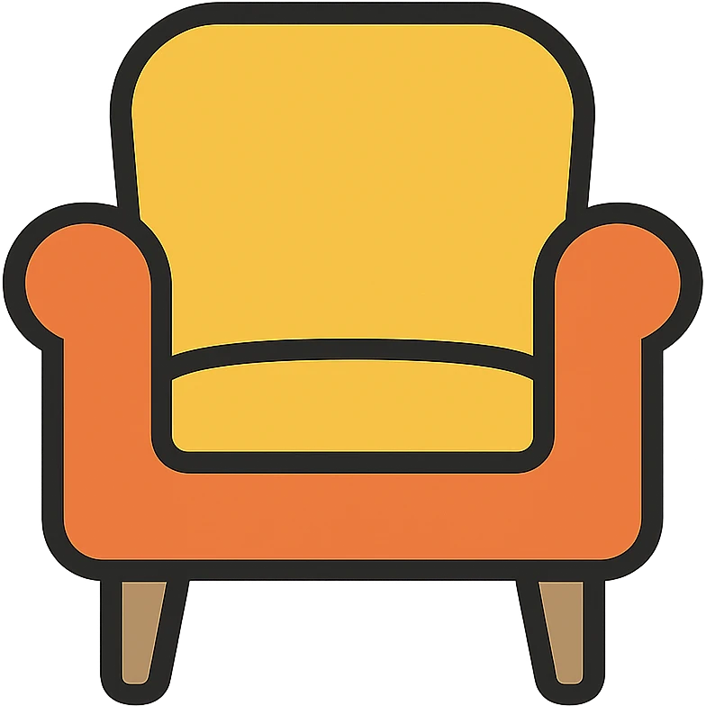 A comfortable chair, furniture for sitting emoji
