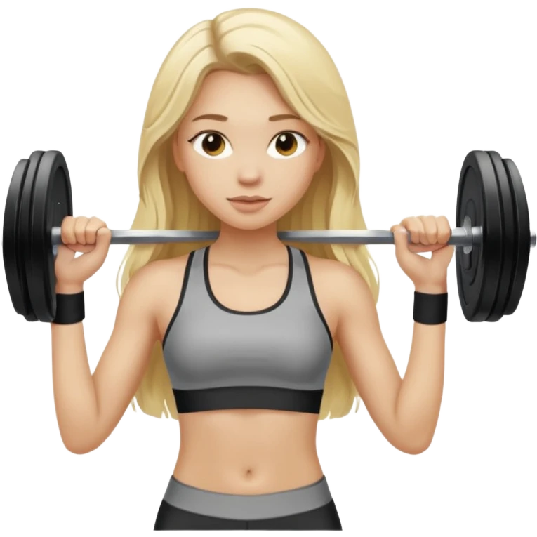 Blonde girl with long hair gym emoji