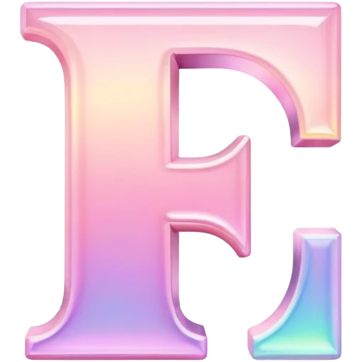 Iridescent pastel pink Font setting icon with letter emoji