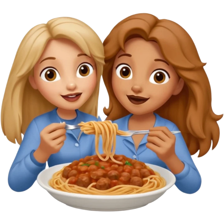 Lady and The tramp spaghetti scene emoji