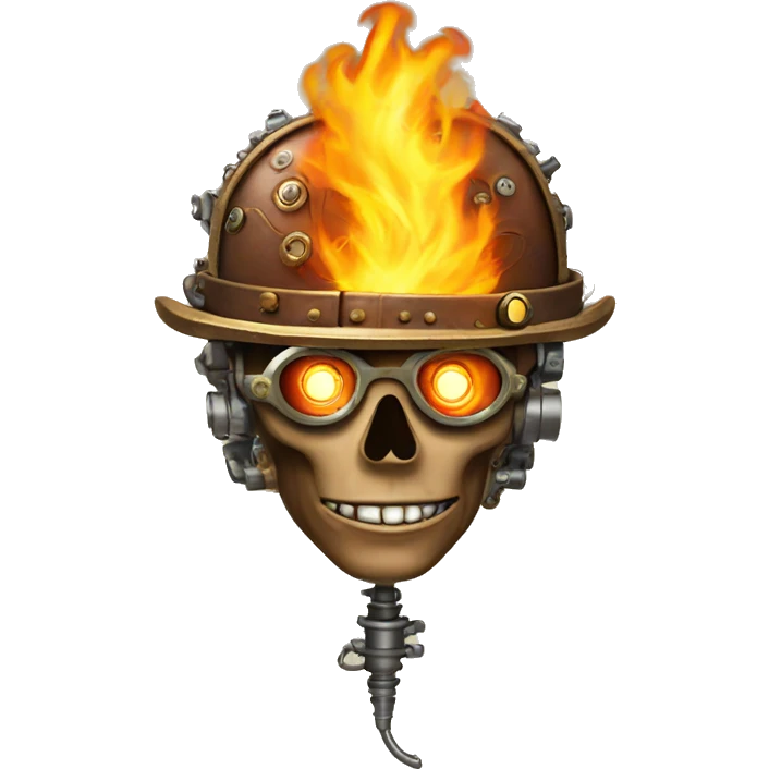 steampunk brain on fire emoji