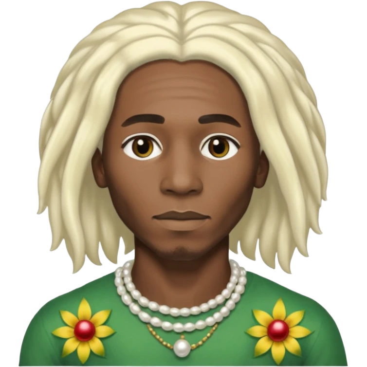 Black Male bob marley inspired hair platinum blonde with pearls makeup only head emoji