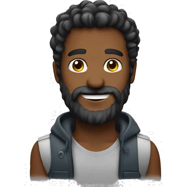 man happy beard young emoji