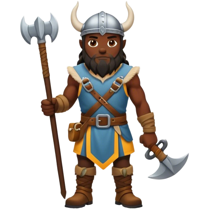 black skin road builder full body as a viking emoji