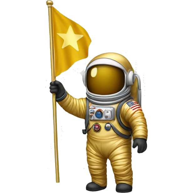 golden astronaut flag emoji