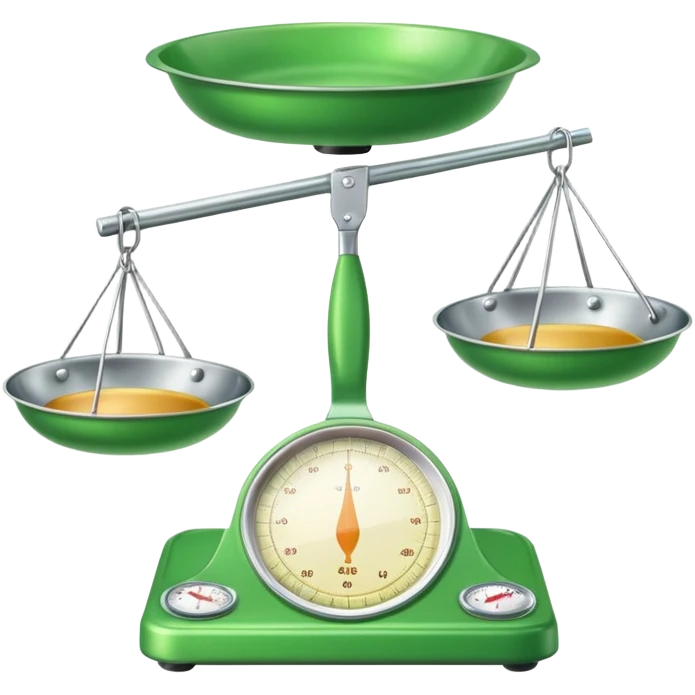 modern Scales with Green Pans, emoji