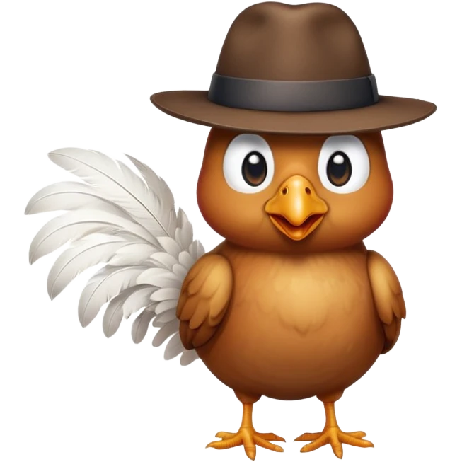 Chicken with fedora emoji