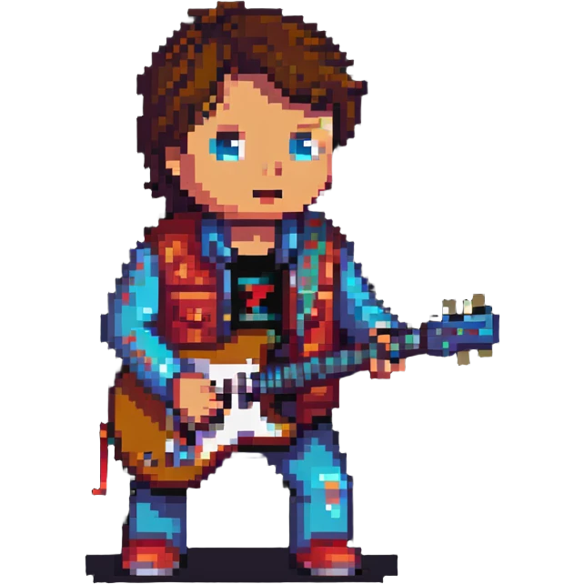Marty McFly playing guitar emoji