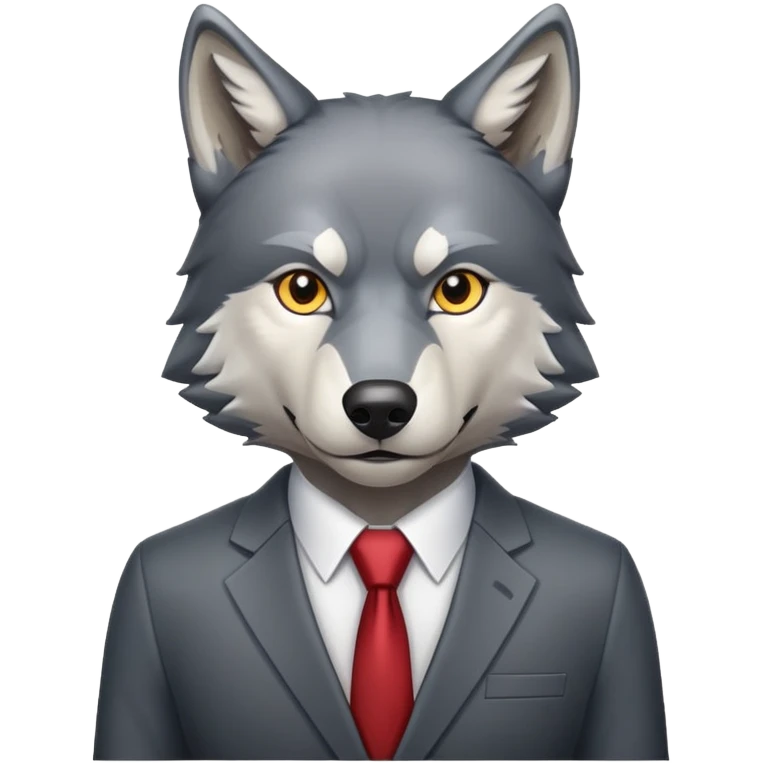 professional wolf wearing a business suit emoji