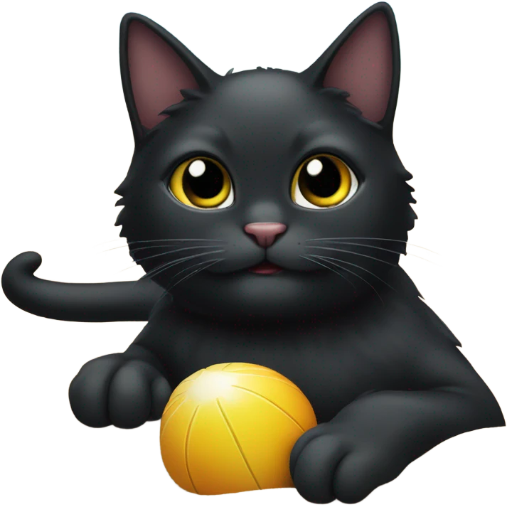 Black cat on the beach emoji