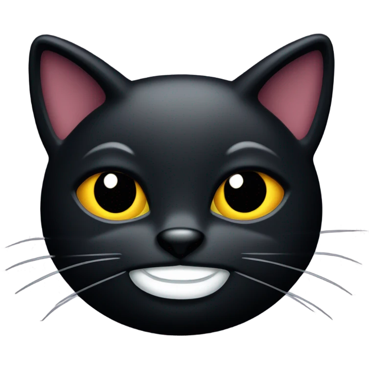  black cat with mischievous smile like he wants to do something freaky ahhh to you (not cute) emoji