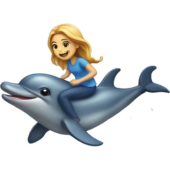 girl riding dolphin emoji
