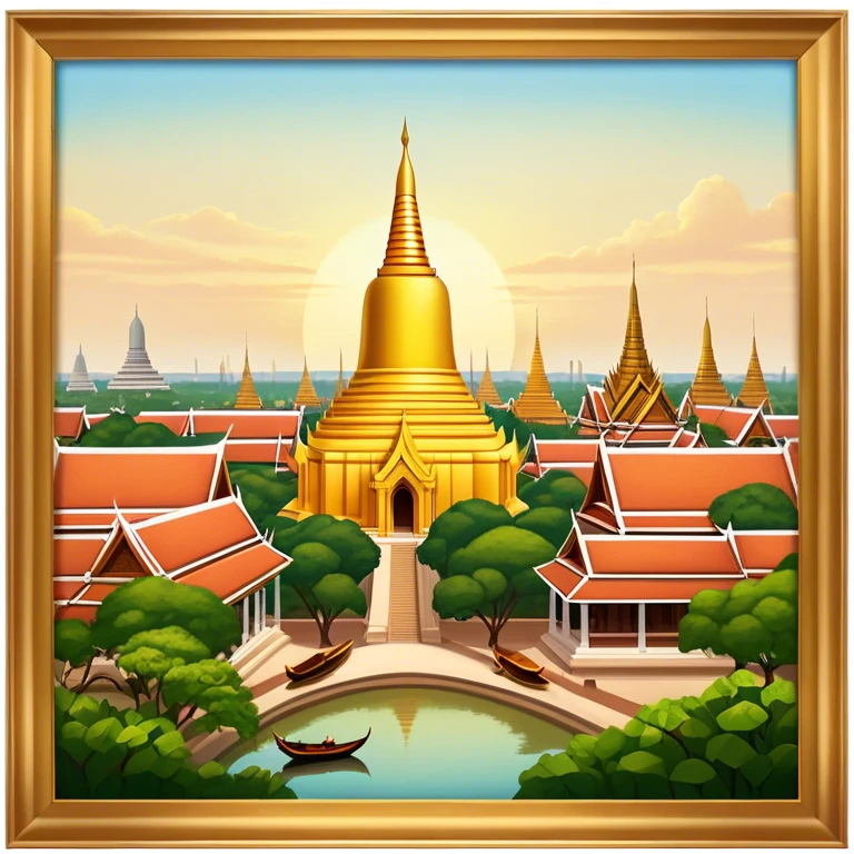 ​Cinematic Realistic Nakhon Pathom, Thailand, depicted as a historic cityscape dominated by the iconic Phra Pathom Chedi, surrounded by lush gardens, bustling local markets, and traditional Thai architecture, bathed in warm golden light and rendered with rich textures that capture its cultural and historical significance, emoji