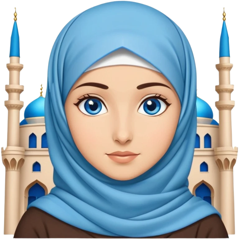 Turkish beautiful finish Konya girl blue eyes with hijab dress on ramadan background  emoji