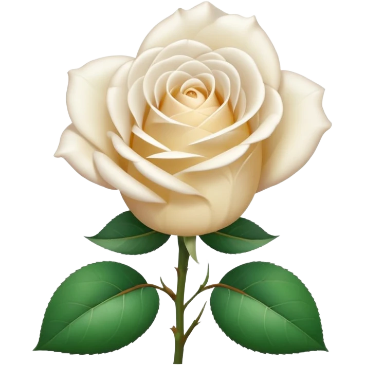 A white rose emoji in iOS emoji style, clean and smooth vector illustration, soft lighting, subtle gradients, minimal and cute, centered, transparent background, high clarity, no outline, no text
 emoji