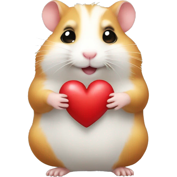 hamster with a heart emoji