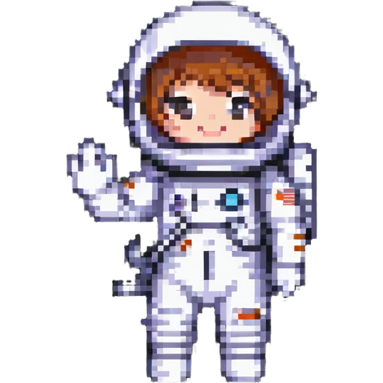 chibi astronaut waving emoji