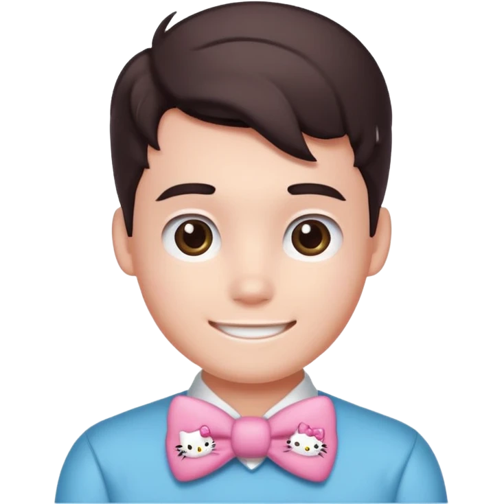 Handsome guy emoji like round IOS emoji more handsome plus hello kitty cute boy emoji