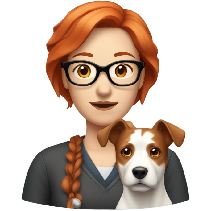 Redhead glasses dog pale women emoji