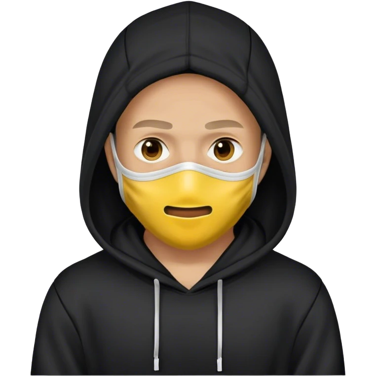 man with full face mask and black hoodie emoji