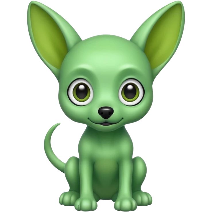 green haired alien dog with green skin emoji
