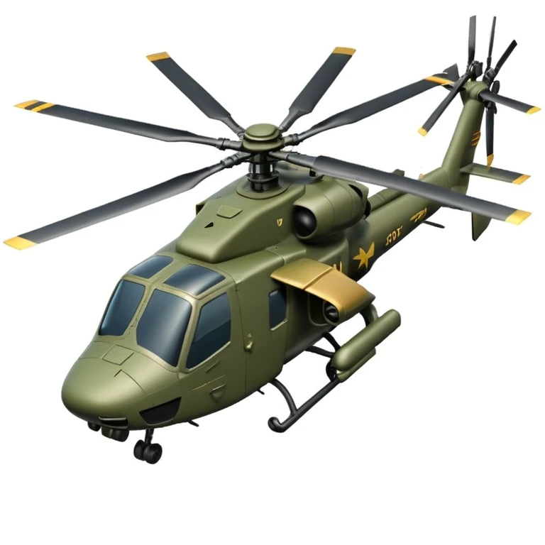 Apache helicopter with spinning blades emoji